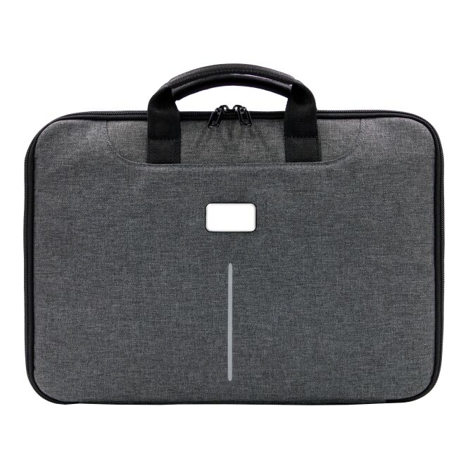 Mitarbeitergeschenk Laptoptasche BrandCharger Specter 2 – grau – mit Logo bedruckt für 16 Zoll Notebooks für das Homeoffice nachhaltig