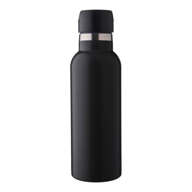 Kundengeschenk Thermosflasche Elaine – schwarz – mit Gravur 500 ml vakuumisoliert doppelwandig aus Edelstahl für das Mitarbeiter-Onboarding