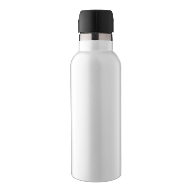 Firmengeschenk Doppelwandige Edelstahl-Trinkflasche Elaine – weiss – mit Gravur 500 ml vakuumisoliert für das Mitarbeiter-Onboarding