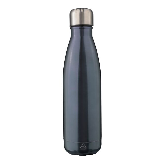 Kundengeschenk Edelstahlflasche Clifford – grau – mit Logodruck 500 ml vakuumisoliert nachhaltig für Mitarbeiter-Onboarding