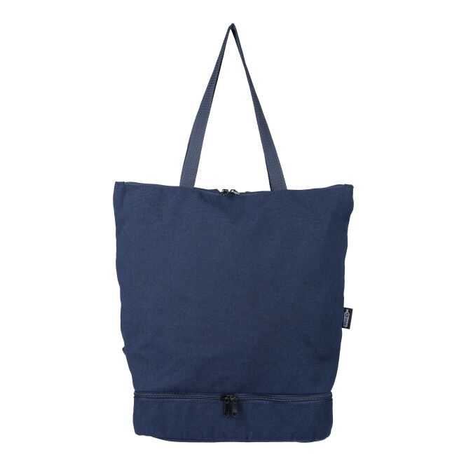 Mitarbeitergeschenk Rucksack Osric – blau – mit Logodruck 330g/m² rPET-Mix 30L Laptopfach 15" nachhaltiges Accessoire für CSR