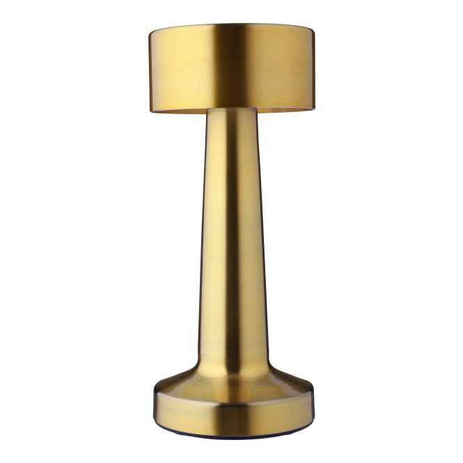 Mitarbeitergeschenk Tischlampe Fiorella – gold – mit edler Gravur 24 LEDs dimmbar 800 mAh Akku moderne Akkuleuchte für das Büro