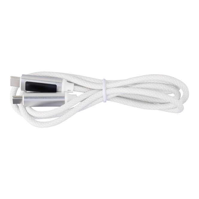 Werbeartikel USB-C Ladekabel Gerd – weiss – mit Logo bedruckt 100W 1 Meter für die Büroausstattung