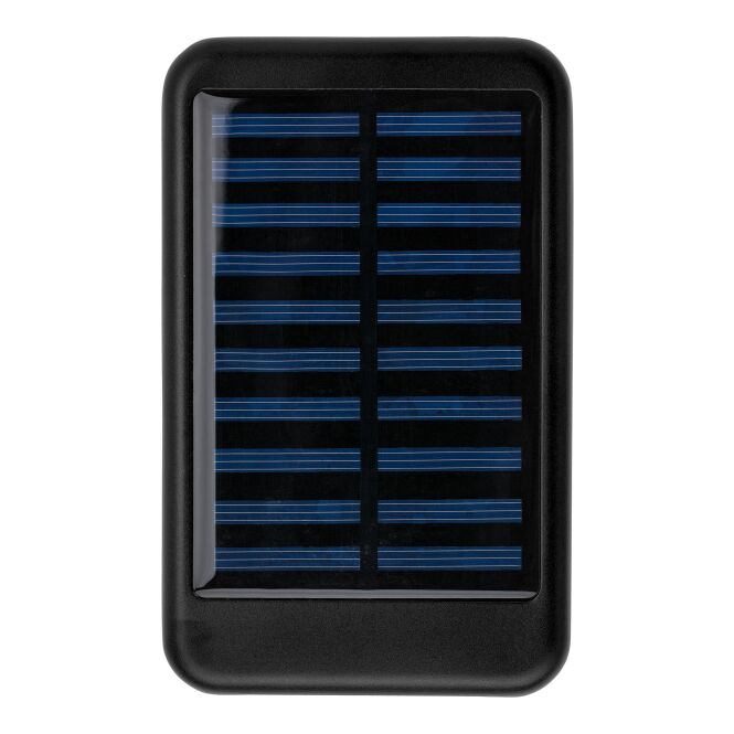 Premium-Werbeartikel Solar-Powerbank Tycho – schwarz – lasergraviert 4.000mAh USB-C für das Mitarbeiter-Onboarding