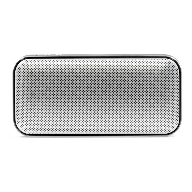 Kundengeschenk Bluetooth Lautsprecher BrandCharger Nano Charge – schwarz/silber – mit Gravur 5000mAh Powerbank 10W für das Homeoffice