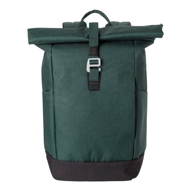 Werbeartikel Rolltop-Rucksack Dax – grün – mit Logo bedruckt für die Büroausstattung und das Homeoffice