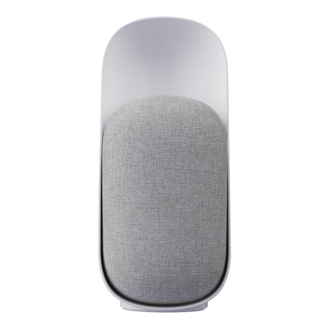 Technik-Werbemittel Lautsprecher Rumi – weiss – mit Logo bedruckt, 3W, Bluetooth 5.3, 1200 mAh, nachhaltiges Öko-Tech für Büroalltag