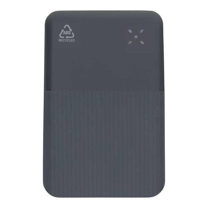 Kundengeschenk Powerbank Tavi – schwarz – mit Logo bedruckt 10.000 mAh 22,5W Schnellladefunktion nachhaltig für das Mitarbeiter-Onboarding