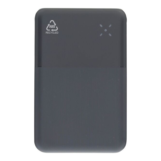 Firmengeschenk Powerbank Rayen – schwarz – mit Logo bedruckt 20.000 mAh 22,5W Schnellladefunktion nachhaltig für das Homeoffice