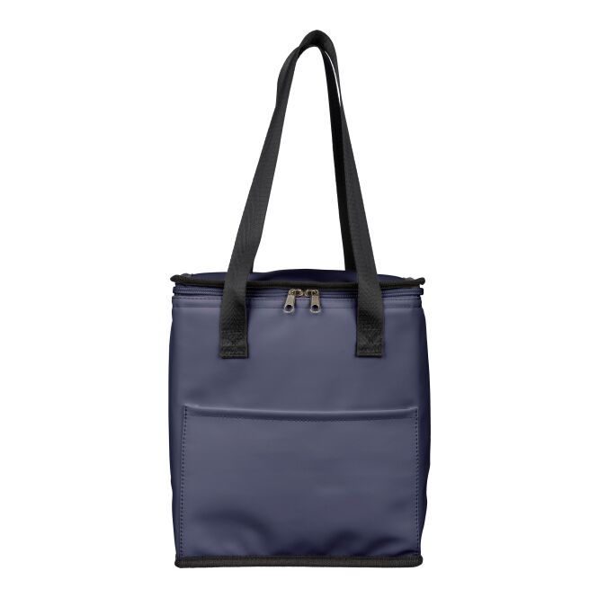 Firmengeschenk Kühltasche Adira – blau – mit Werbedruck 9l Volumen aus recyceltem 210D-Polyester nachhaltige Kühltasche für CSR-Events