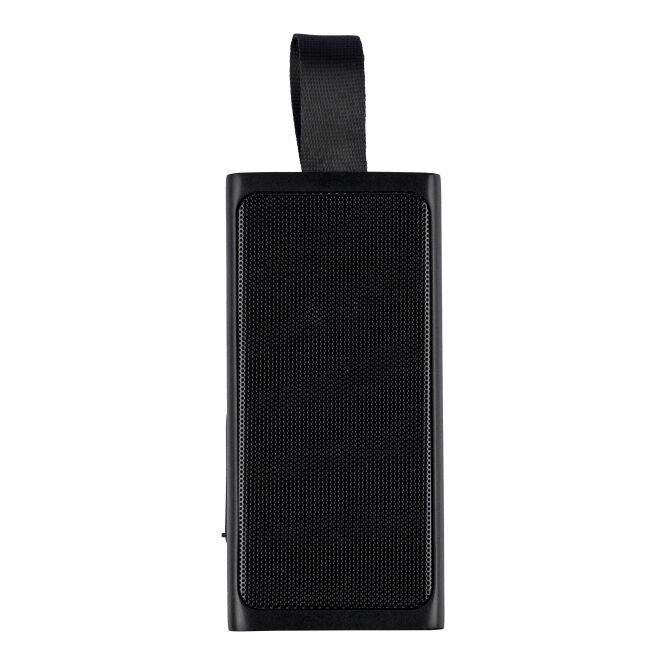 Firmengeschenk Bluetooth Lautsprecher Malina – schwarz – mit Logo bedruckt nachhaltig 5W 500mAh 5.4 für das Homeoffice