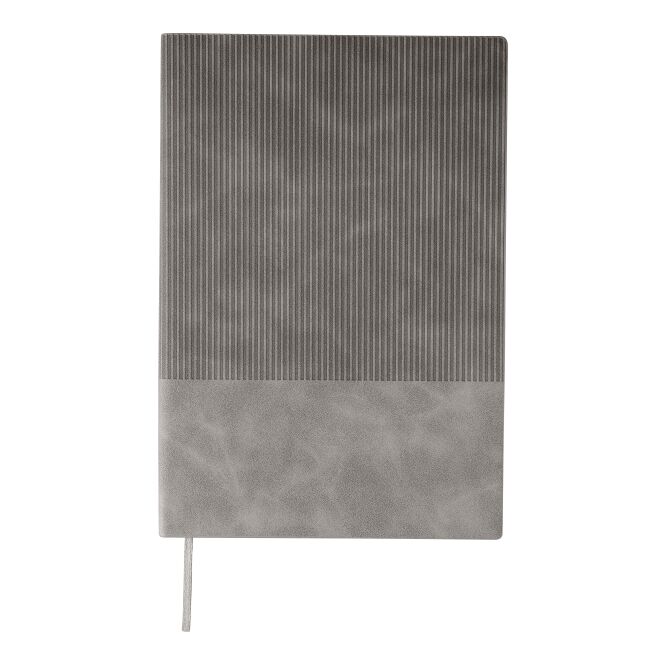 Firmengeschenk Notizbuch Elian – grau – mit individuellem Werbedruck, 100 linierten Seiten, FSC-Mix-Papier, nachhaltiges Journal