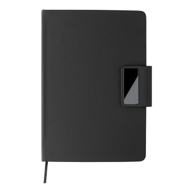 Firmengeschenk Notizbuch-Geschenkset Roan – schwarz – mit Logo bedruckt 80 Blatt FSC-zertifiziertes Papier 100% recycelt nachhaltiges Journal
