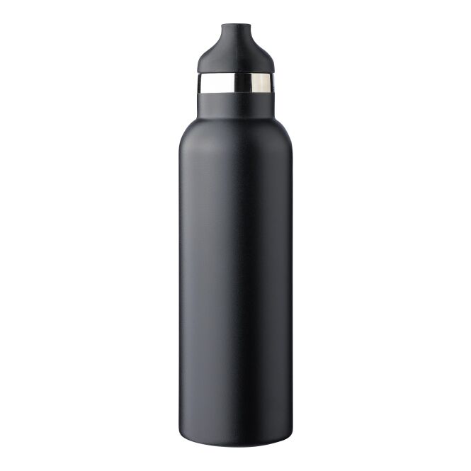 Firmengeschenk Schreibset Erren – schwarz – mit Logo bedruckt 3-teilig mit Flasche Kugelschreiber Notizbuch blau schreibend für Konferenzen