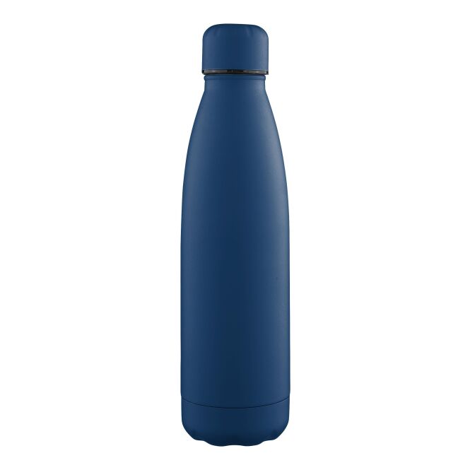 Firmengeschenk Trinkflasche Sunny – blau – mit Lasergravur, 500ml Edelstahl 304, doppelwandig, 12h Isolierung, nachhaltige Mehrwegflasche