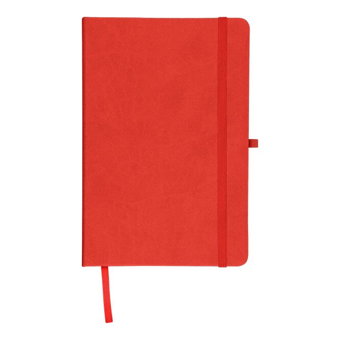 Mitarbeitergeschenk Notizbuch Bloom A5 – rot – mit Lasergravur 80 linierte Seiten 70g FSC-Papier nachhaltiges Journal für CSR
