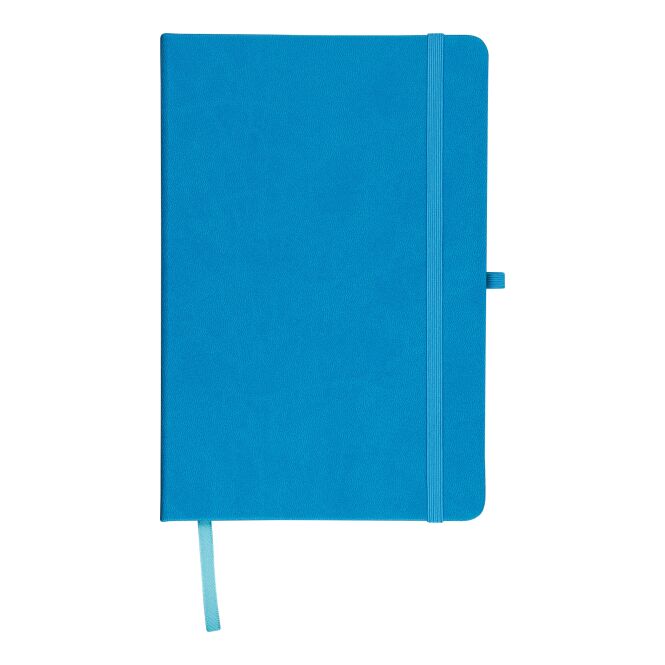 Firmengeschenk Notizbuch Bloom A5 – hellblau – mit Lasergravur 80 linierte Seiten FSC-zertifiziertes Papier nachhaltiges Journal