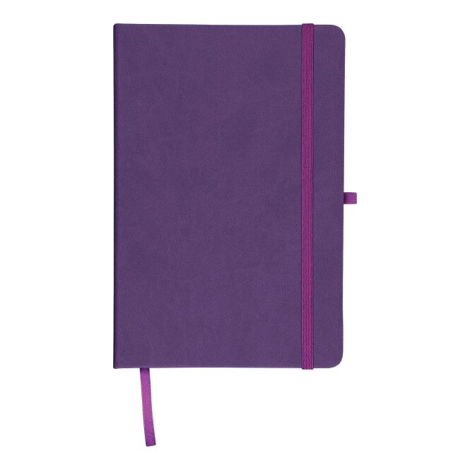 Firmengeschenk Notizbuch Bloom A5 – violett – mit Lasergravur, 80 linierte Seiten 70g FSC-Papier, nachhaltiges Journal für CSR-Promotions