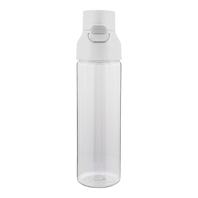 Werbeartikel Tritan-Trinkflasche Dune – weiss – mit Logo bedruckt 750 ml strapazierfähig auslaufsicher mit Trageschlaufe für Sportevents