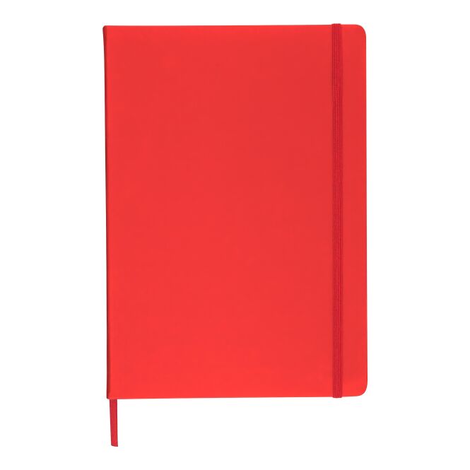 Firmengeschenk Notizbuch Azure A4 – rot – mit individuellem Werbedruck 96 linierte FSC-Seiten aus recyceltem PU nachhaltiges Journal