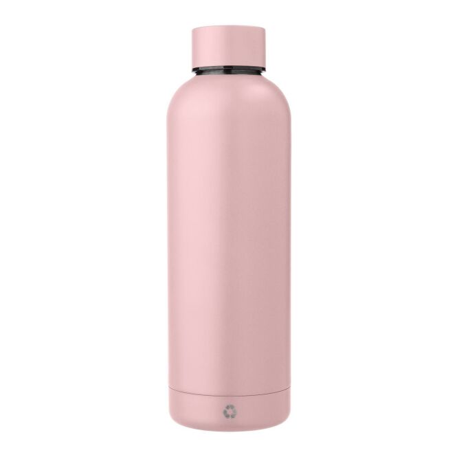 Werbeartikel Flasche Isaiah – pastellrosa – mit Logodruck 500 ml nachhaltig doppelwandig für Sportevents & Turniere