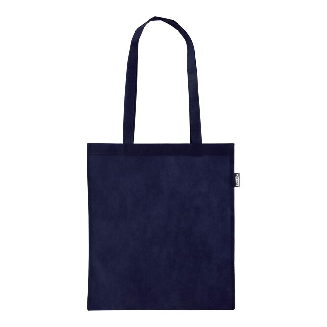 Firmengeschenk Einkaufstasche Vian – blau – mit Logo bedruckt 80g/m² recyceltes PP-Vlies 11l Kapazität für nachhaltige Werbebotschaft