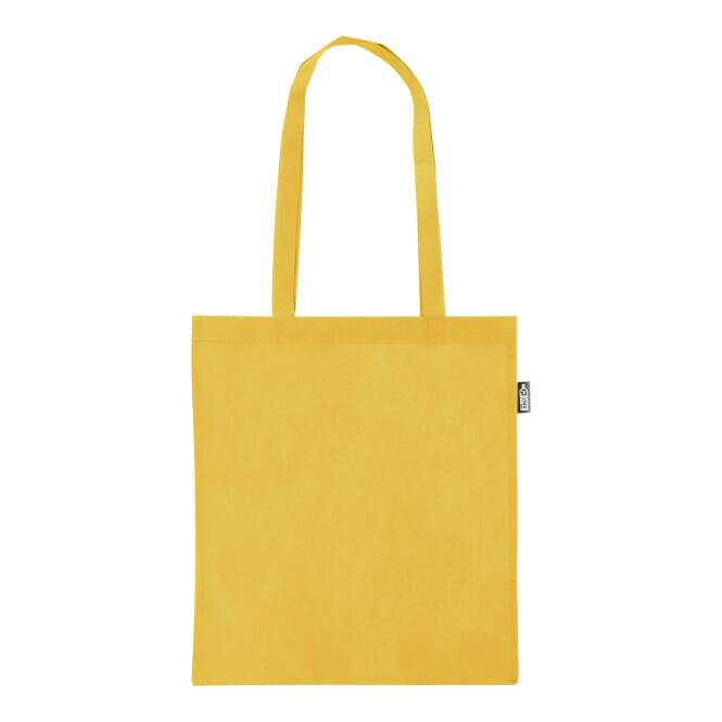 Firmengeschenk Einkaufstasche Vian – gelb – mit Logo bedruckt 80g/m² rPET 11l 7kg tragfähig nachhaltiger Shopper für CSR-Promos