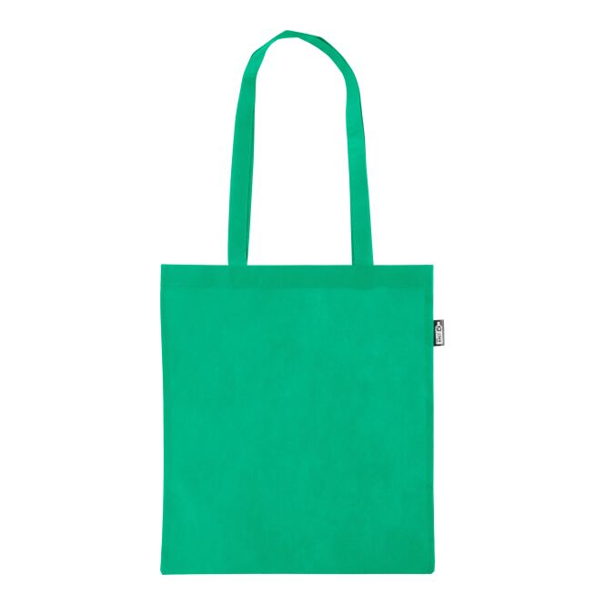 Firmengeschenk Tragetasche Vian – grün – mit Logo bedruckt 80g/m² rPET 11l Kapazität 7kg Belastbarkeit nachhaltige Stofftasche
