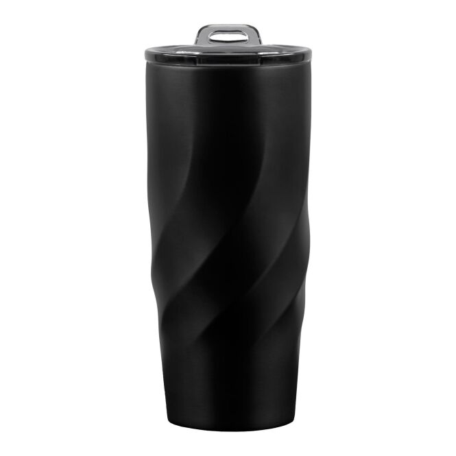 Kundengeschenk Thermobecher BrandCharger Vortex Calix XL – schwarz – mit Logodruck 500 ml nachhaltiger Edelstahlbecher für das Büro