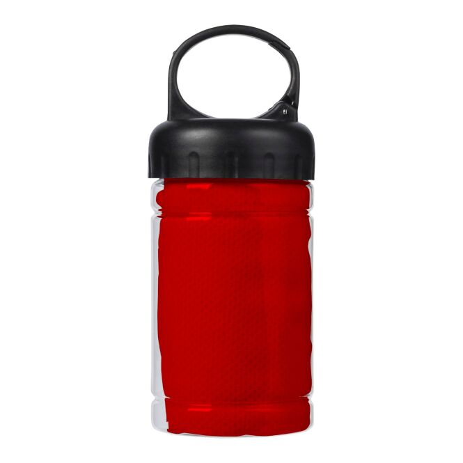 Werbeartikel Kühlhandtuch Tempa 90x30 cm – rot – mit Logo bedruckt für Strand-Promotions
