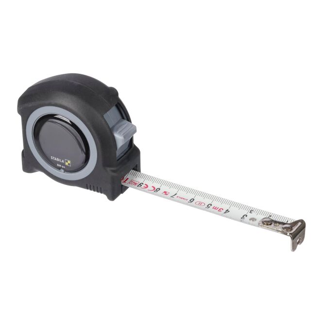 Werbeartikel Maßband Stabila Pocket Tape – grau – mit Logo bedruckt 3 m Metallband, 16 mm, flexibles Rollmaßband