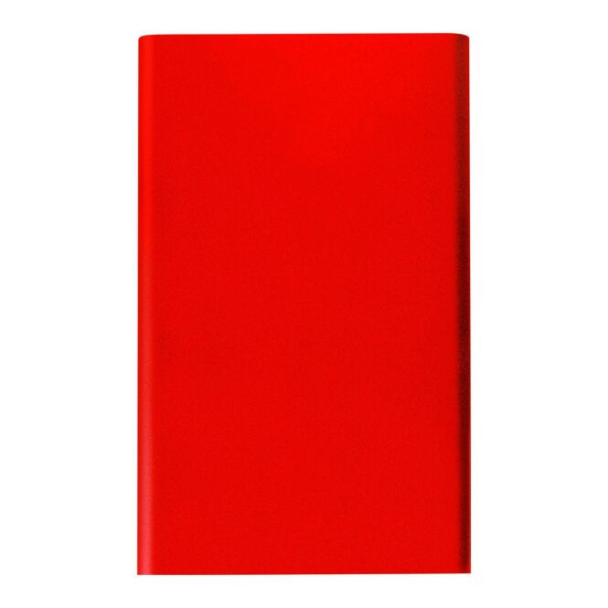 Werbeartikel Powerbank Blogger – rot – mit Logo bedruckt 4000 mAh für Technik-Messen und den Büroalltag