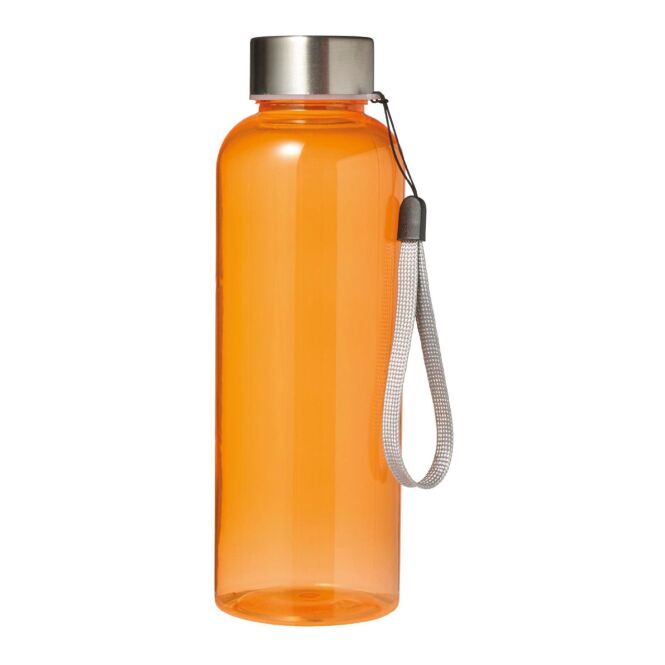 Werbeartikel Tritan Trinkflasche Loop – orange – mit Logo bedruckt 500 ml BPA-frei auslaufsicher mit Trageschlaufe für Sportevents