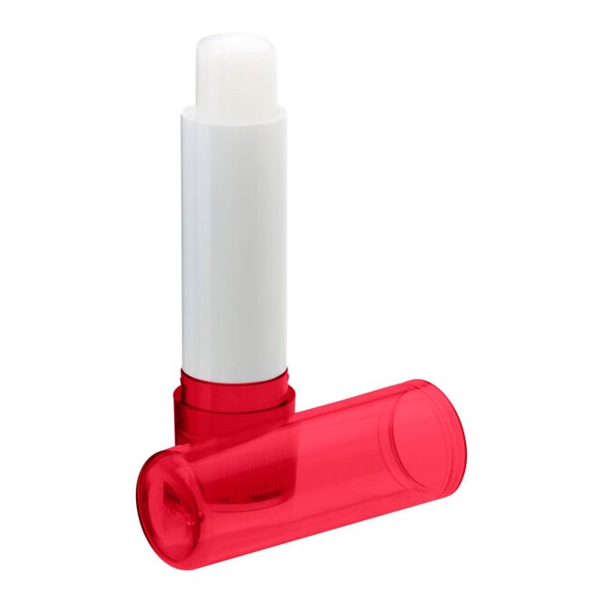 Werbeartikel Lippenpflege Basic – rot – mit Logo bedruckt, SPF15, schützende Lippenpflege für winterliche Promotion-Aktionen