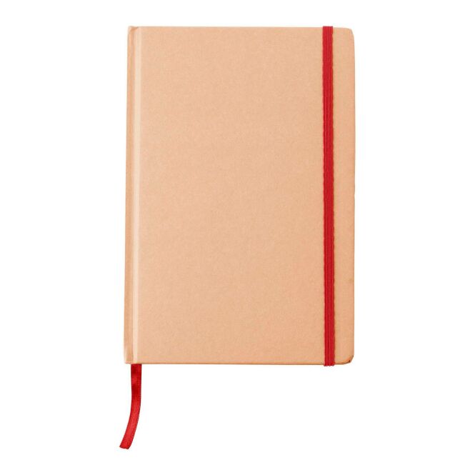 Mitarbeitergeschenk Notizbuch Gianni A5 – rot – mit individuellem Werbedruck 80 Seiten A5 recycelter Karton nachhaltiges Journal