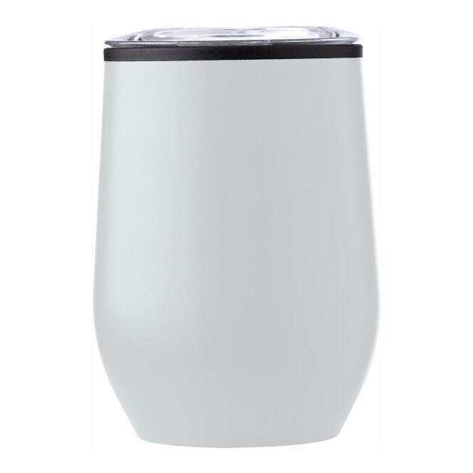 Firmengeschenk Edelstahl-Thermobecher Zoe – weiss – mit Logodruck 300 ml für das Mitarbeiter-Onboarding und die Büroküche