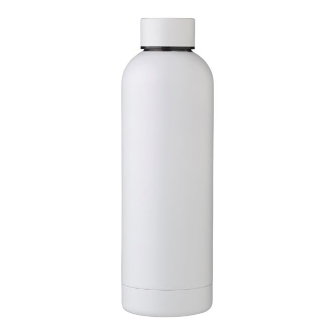 Kundengeschenk Edelstahlflasche Isaiah – weiss – mit Logodruck 500 ml doppelwandig vakuumisoliert nachhaltig für das Mitarbeiter-Onboarding