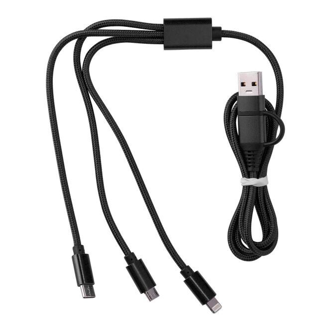 Streuartikel Ladekabel Leif – schwarz – mit Logo bedruckt USB-C für den Büroalltag