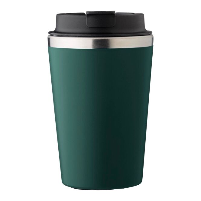Werbeartikel Thermobecher Shay – grün – mit Logo bedruckt 350 ml für Events und Messen