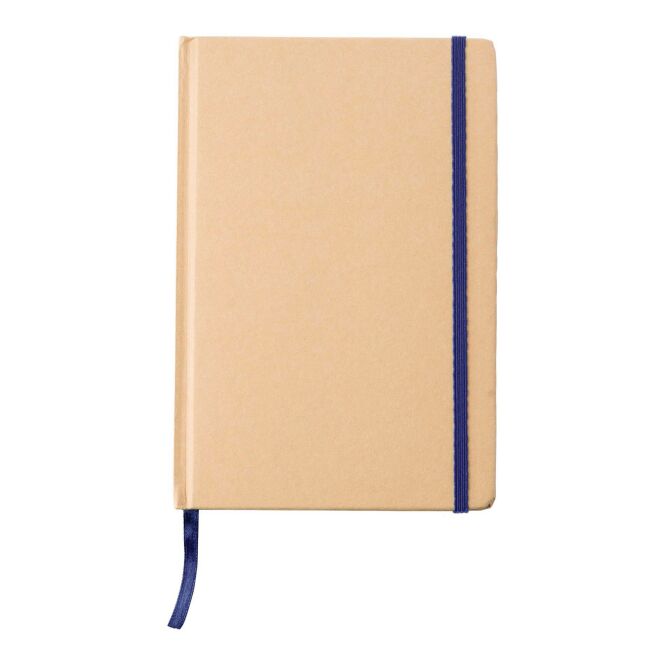 Firmengeschenk Notizbuch Gianni – blau – mit individuellem Werbedruck 80 linierte Seiten FSC-zertifiziertes Papier nachhaltiges Journal