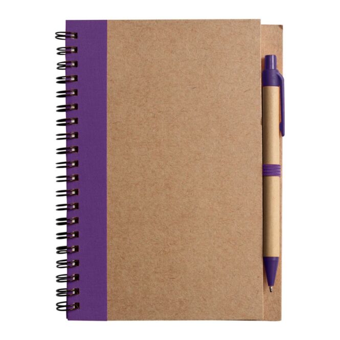 Mitarbeitergeschenk Notizbuch Stella – violett – mit individuellem Werbedruck, 60 Seiten, FSC-zertifiziert, nachhaltiges Journal