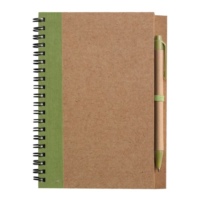 Mitarbeitergeschenk Notizbuch Stella – hellgrün – mit individuellem Werbedruck 60 Seiten FSC® Mix-zertifiziertes Papier nachhaltiges Journal