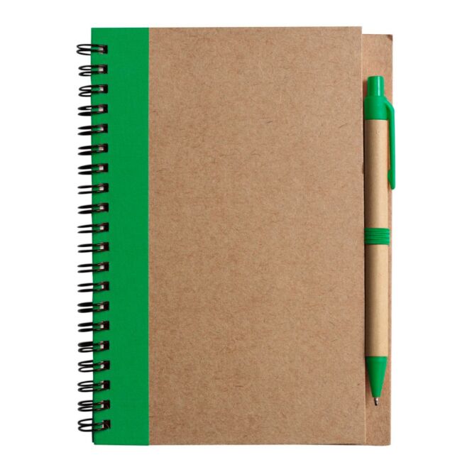 Firmengeschenk Notizbuch Stella – grün – mit Logo bedruckt 60 Seiten FSC® Mix-zertifiziertes Papier, nachhaltiges Journal