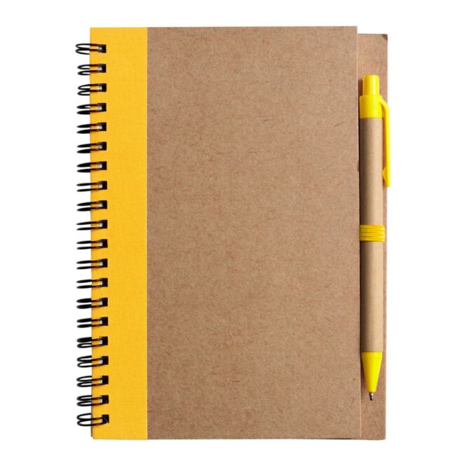 Firmengeschenk Notizbuch Stella – gelb – mit individuellem Werbedruck 60 FSC-zertifizierte Seiten nachhaltiges Journal für CSR-Promotions