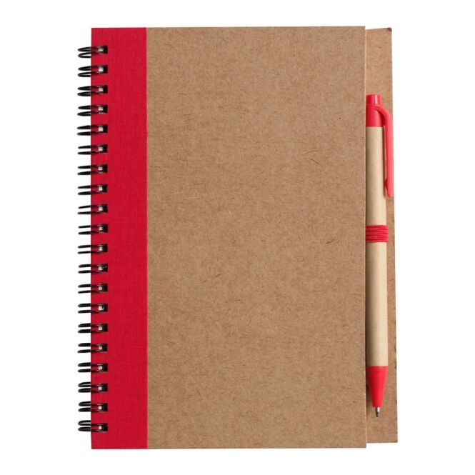 Mitarbeitergeschenk Notizbuch Stella – rot – mit individuellem Werbedruck FSC-zertifiziertes Papier 60 Seiten nachhaltiges Journal
