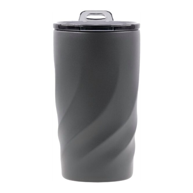 Firmengeschenk Thermobecher BrandCharger Vortex Calix – grau – mit Logodruck 400 ml für das Mitarbeiter-Onboarding nachhaltig