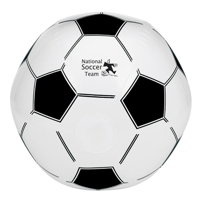Werbeartikel Aufblasbarer Wasserball Champion – weiss – mit Logo bedruckt für Strand-Promotions