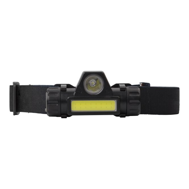 Werbeartikel Scheinwerfer ABS-Scheinwerfer – schwarz – mit Werbedruck 1 LED COB-Licht wiederaufladbar via Micro-USB-Anschluss