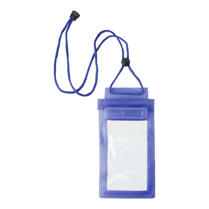 Werbeartikel Handytasche Easy – kobaltblau – mit Logo bedruckt wasserdichte Smartphone-Hülle für den Büroalltag