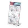 Tischkalender Desktop 3 Steel Bestseller Hellgrau-rot | ohne Werbeanbringung | 1-Jahr